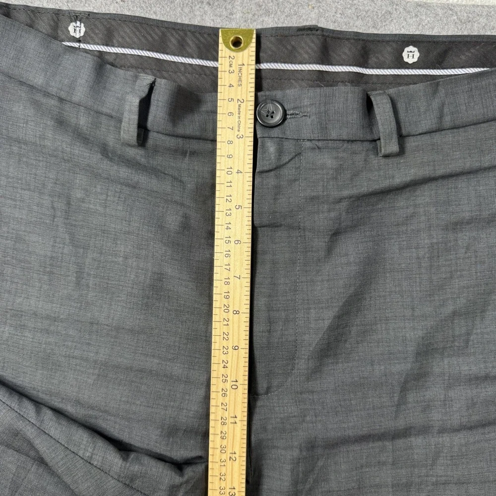 Haggar Mens Dress Pants 44x29 Charcoal Grey Flat Front Lightweight